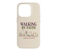 Custodia per iPhone 14 Pro Passeggiando per fede Christian Goose Divertente Religioso