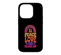 Custodia per iPhone 14 Pro Peace Love e rap melodico Bohemian Rainbow
