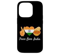 Custodia per iPhone 14 Pro Peace Love India Indiano Amante del Cibo
