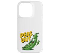 Custodia per iPhone 14 Pro Peas Out - Divertente gioco di parole a forma di pisello con scritta «Peas Out Giving Peace»