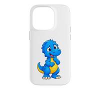 Custodia per iPhone 14 Pro Pensa il simpatico dinosauro T-Rex blu