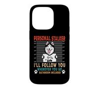 Custodia per iPhone 14 Pro Personal Stalker Dog Siberian Husky Funny Puppy Dog Lover