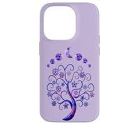 Custodia per iPhone 14 Pro Phases Moon & Tree of Life Fasi Lunari Albero Rosa Della