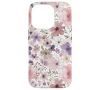 Custodia per iPhone 14 Pro Pink Purple Flower Watercolour Floral Wildflower Cute