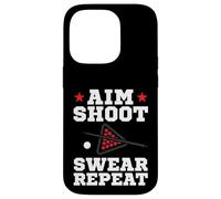 Custodia per iPhone 14 Pro Pool Playing Aim Shoot Swear Repeat Pool Playing Billiards