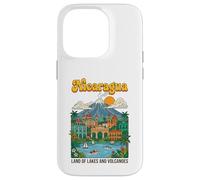 Custodia per iPhone 14 Pro Poster retrò della terra dei laghi e dei vulcani del Nicaragua