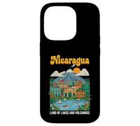 Custodia per iPhone 14 Pro Poster retrò della terra dei laghi e dei vulcani del Nicaragua