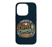 Custodia per iPhone 14 Pro Powered By Coffee & Compost Funny Gardener