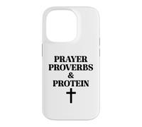 Custodia per iPhone 14 Pro Prayer Warrior Proverbs & Protein Shakes Jesus Weights Faith