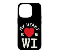 Custodia per iPhone 14 Pro Proud State My Heart Is In WI Wisconsin