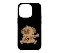Custodia per iPhone 14 Pro Pug Dog che suona la chitarra