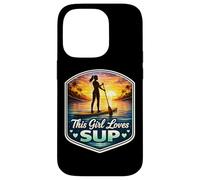 Custodia per iPhone 14 Pro Questa ragazza ama SUP amante donna standup paddle carino
