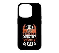Custodia per iPhone 14 Pro Questo ragazzo corre su musica country e gatti
