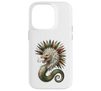 Custodia per iPhone 14 Pro Quetzalcoatl Serpente Piumato Mitologia azteca Arte Messico