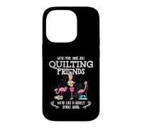 Custodia per iPhone 14 Pro Quilter Gift - Were More Than Just Quilting Friends Flamingo