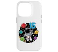 Custodia per iPhone 14 Pro Quindicesimo Compleanno Astronauta Pianeti 15 ° Carino Spazio