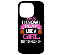 Custodia per iPhone 14 Pro Ragazze Basket Divertente Gioca Come Una Ragazza