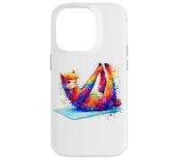 Custodia per iPhone 14 Pro Rainbow Alpaca Yoga Llama Meditation Pose