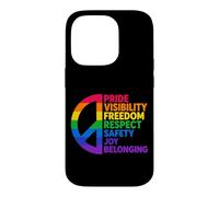 Custodia per iPhone 14 Pro Rainbow Peace Pride Visibilità Libertà Rispetto