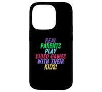 Custodia per iPhone 14 Pro Real Parents Play Video Games With Their Kids Gamer Mom Dad
