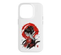 Custodia per iPhone 14 Pro Red Ink Serenity Kimono Ritratto Stile Giapponese Art Design