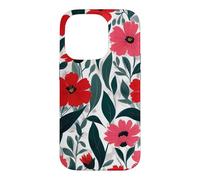 Custodia per iPhone 14 Pro Red Poppy Botanical Bold Flowers Floreale