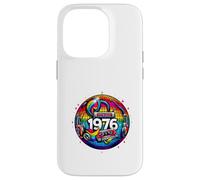 Custodia per iPhone 14 Pro Regalo per 50° compleanno 1976 Disco Peace Vintage Love Retro Funk