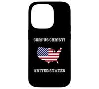 Custodia per iPhone 14 Pro Retro Corpus Christi Stati Uniti Distressed Stati Uniti