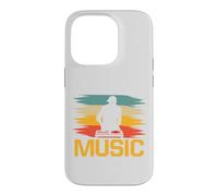 Custodia per iPhone 14 Pro Retro DJ Giradischi Silhouette Music Festival
