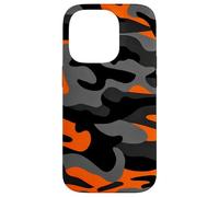 Custodia per iPhone 14 Pro Retro Hunter Safety Orange Camo Vintage Nero Camouflage