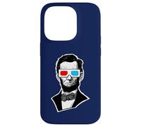 Custodia per iPhone 14 Pro Retro Occhiali 3D Abraham Lincoln