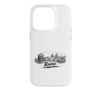 Custodia per iPhone 14 Pro Roma Italia Colosseo Città del Vaticano Sketch Art