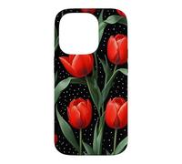 Custodia per iPhone 14 Pro Rose rosse Midnight Darkness Fiori Floreale