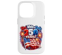 Custodia per iPhone 14 Pro Rosso, Bianco e Oooh! 250 Years! Bandiera degli Stati Uniti Fuochi d'artificio 4 luglio