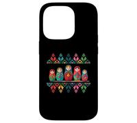 Custodia per iPhone 14 Pro Russian Matryoshka Babushka Flowers Nesting Dolls