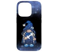 Custodia per iPhone 14 Pro Sagittario Zodiac Gnome blu Galaxy Starry Design