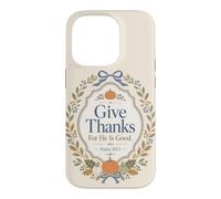 Custodia per iPhone 14 Pro Salmo del Ringraziamento cristiano vintage 107 Elogio autunnale