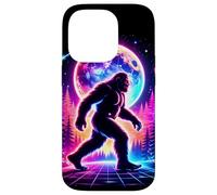 Custodia per iPhone 14 Pro Sasquatch Bigfoot Vaporwave Synthwave Retro Forest Moon anni '80
