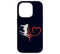 Custodia per iPhone 14 Pro Sci Freestyle Heartbeat Sciatore Sport Invernali ECG Pulse