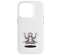 Custodia per iPhone 14 Pro Scimmia Meditante Quattro Braccia Yoga Zen Divertente