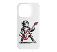 Custodia per iPhone 14 Pro Scimmia rock, scimmietta divertente che suona la chitarra