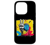 Custodia per iPhone 14 Pro Segno della pace Buddha sorridente Pop Art Zen Graphic Spiritual