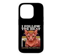 Custodia per iPhone 14 Pro Seguo il gatto Heat Sphynx Attualmente non ti muovi