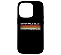 Custodia per iPhone 14 Pro Seven Mile Beach Isole Cayman Design retrò a strisce