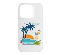 Custodia per iPhone 14 Pro Seychelles Palme Spiaggia Isole Souvenir