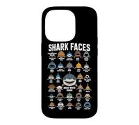 Custodia per iPhone 14 Pro Shark Faces Ocean Shark Amante Marine Tipi di squalo Divertente