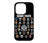 Custodia per iPhone 14 Pro Shark Faces Ocean Shark Amante Marine Tipi di squalo Divertente