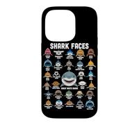 Custodia per iPhone 14 Pro Shark Faces Ocean Shark Amante Marine Tipi di squalo Divertente