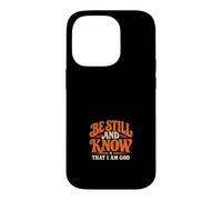 Custodia per iPhone 14 Pro Sii fermo e sappi che io sono Dio Retro Christian Faith