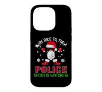 Custodia per iPhone 14 Pro Sii gentile con la polizia Babbo Natale sta guardando il